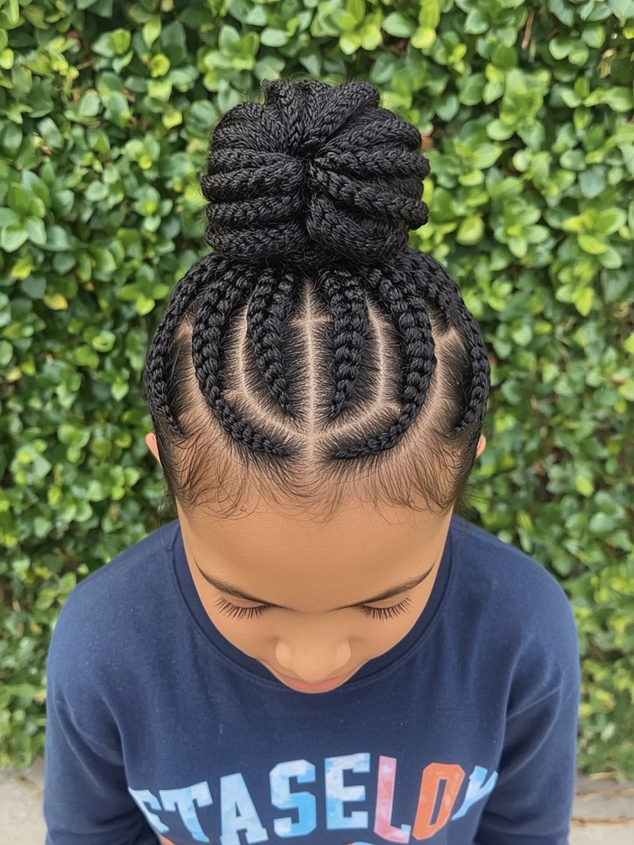 Kids Cornrow Hairstyles Kids Cornrows Natural Hair With A Bun
