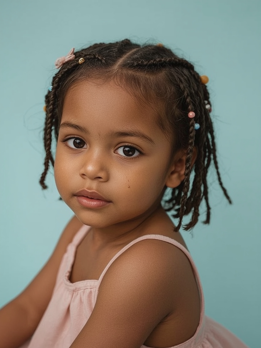 Kids Cornrow Hairstyles Side Swept Cornrows