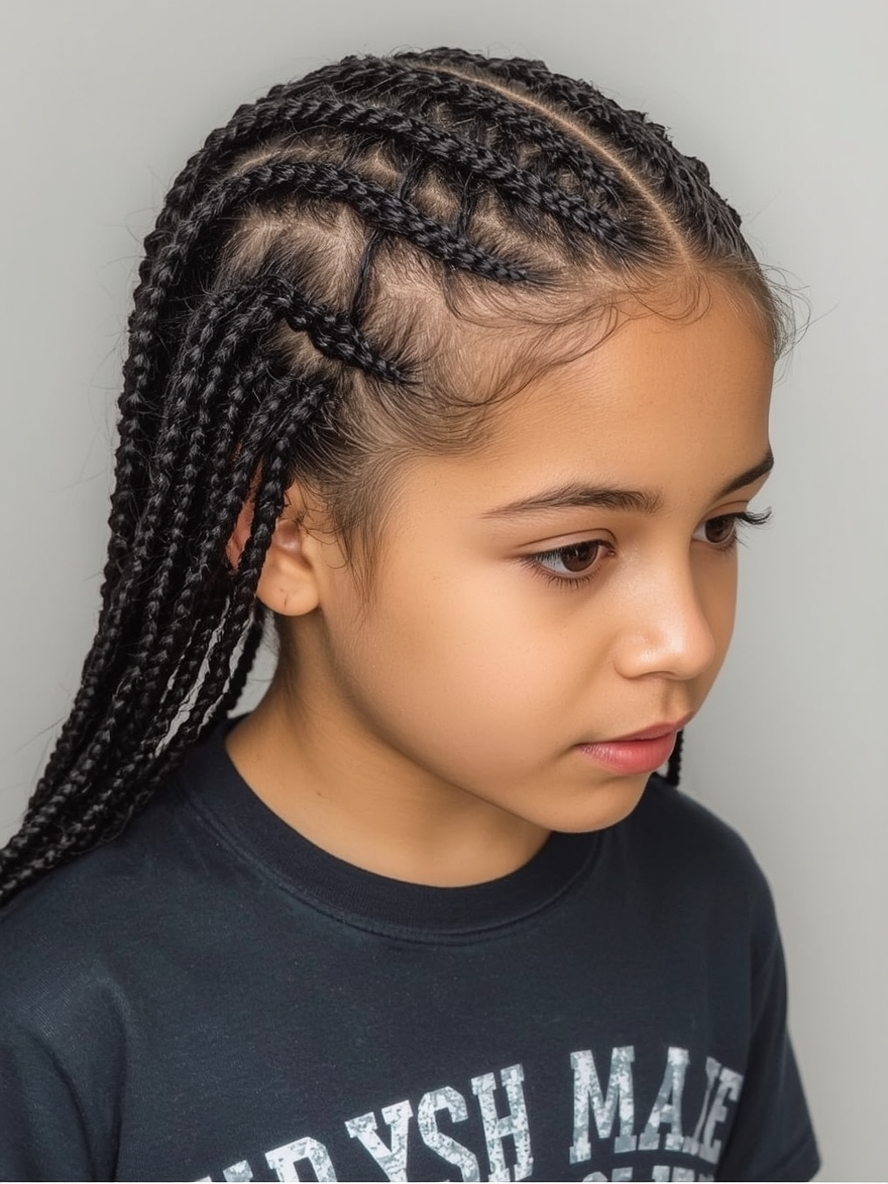 Kids Cornrow Hairstyles Two Layer Cornrows