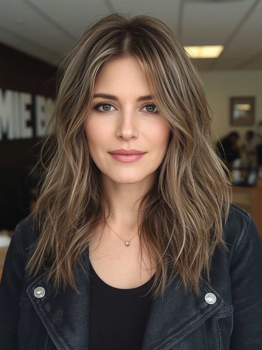 Long Hair Older Women Long Shag With Layers