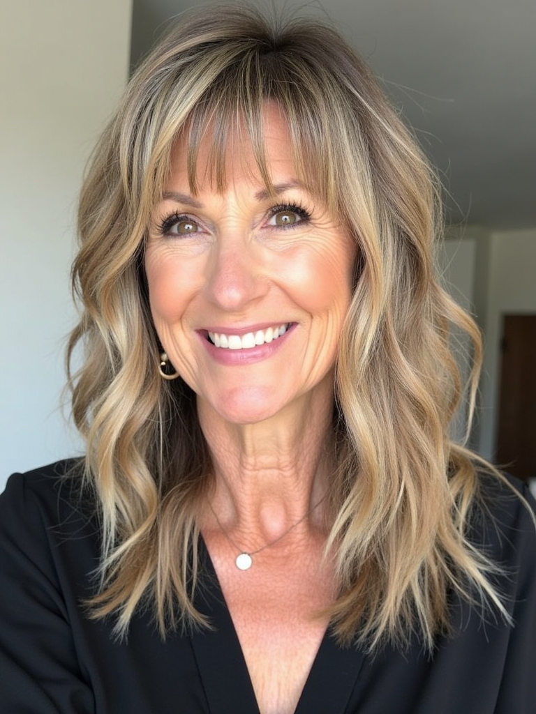 Long Hair Older Women Stacked Layers For Long Hair