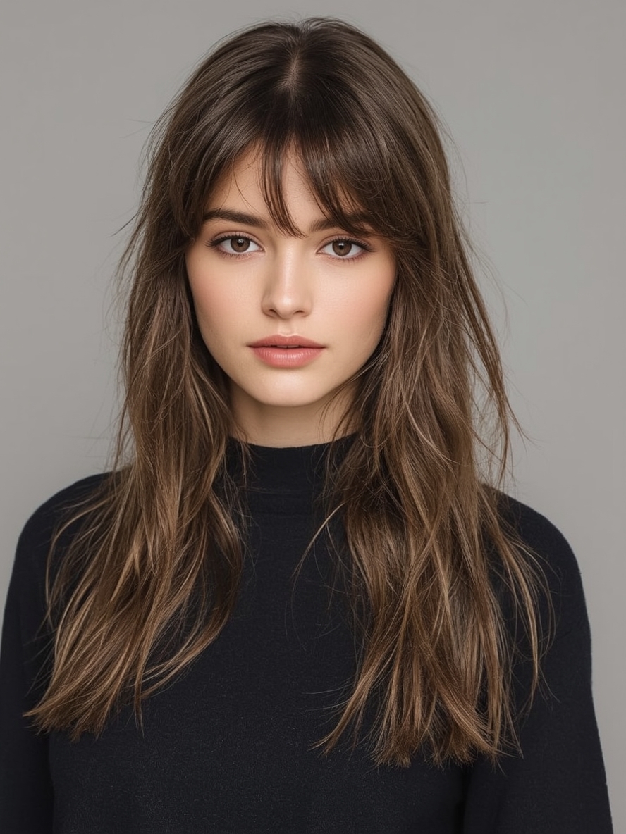Long Haircut Ideas Bardot Bangs