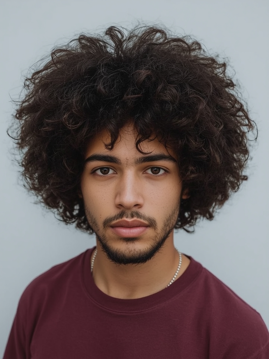 Men’s Curly Haircut The Afro