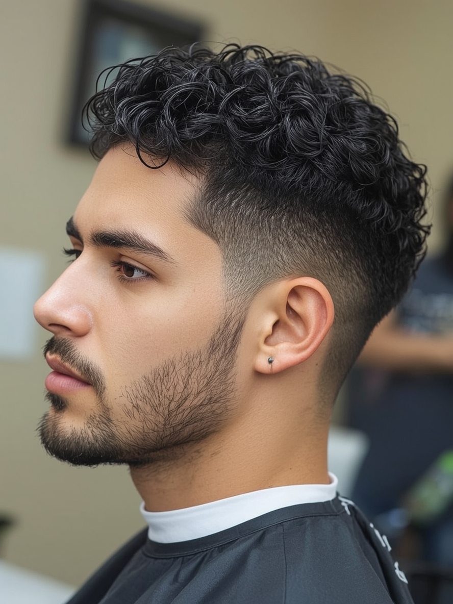 Men’s Curly Haircut The Buzz Cut with Slight Texture
