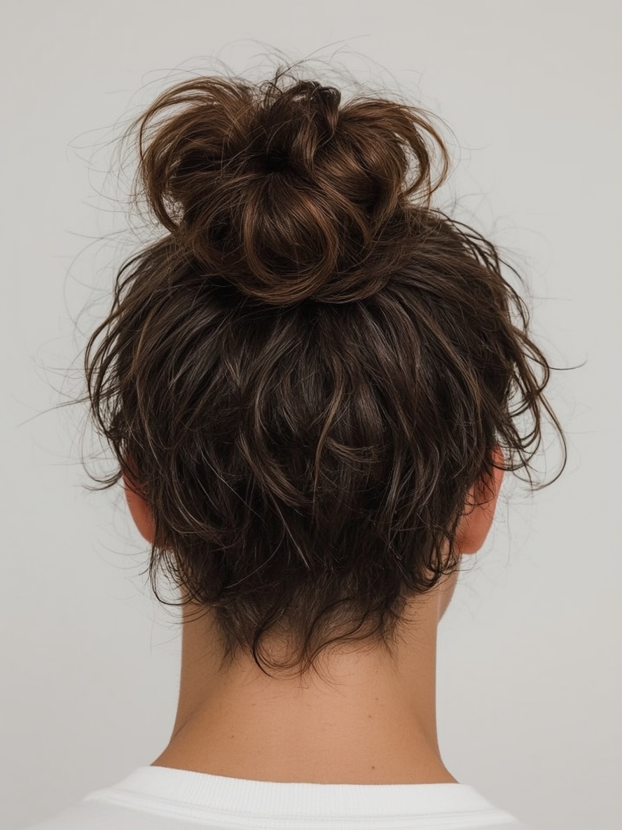 Men’s Curly Haircut The Man Bun