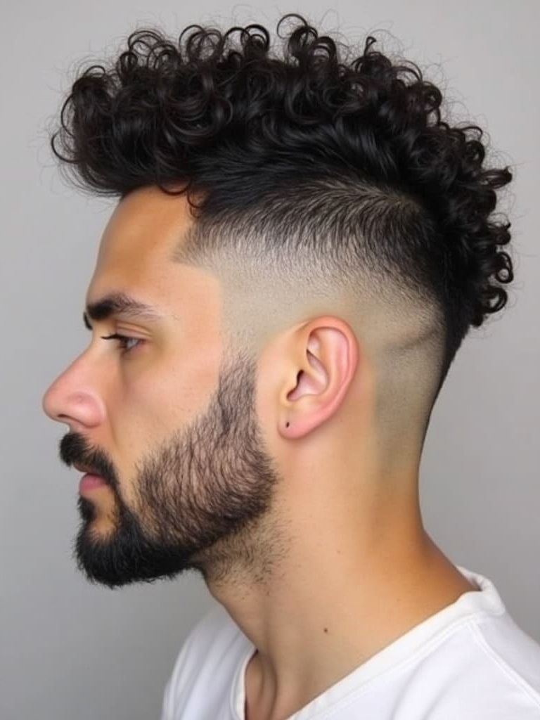 Mens Hairstyles Curly Hair The Faux Hawk with Curls