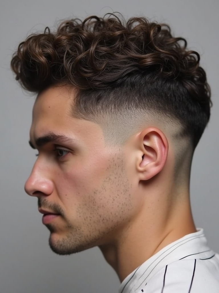 Mens Hairstyles Curly Hair The Side Swept Curls