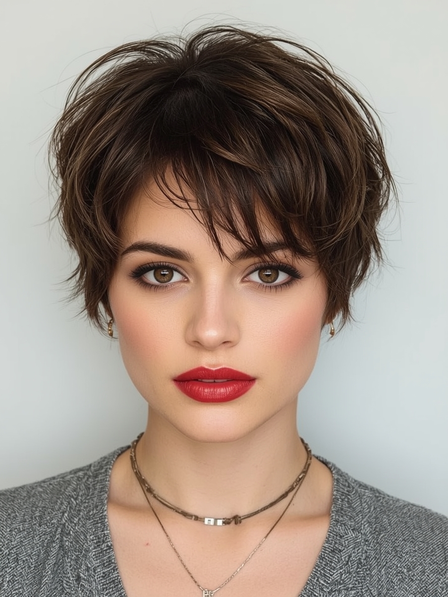Short Haircuts For Thin Fine Hair The Layered Pixie