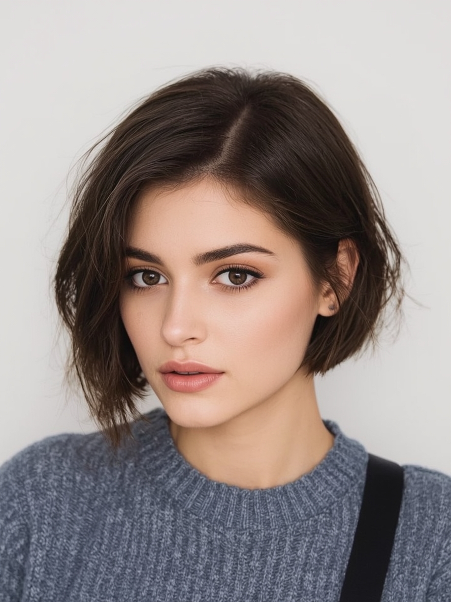 Short Haircuts For Thin Fine Hair The Side Part Bob
