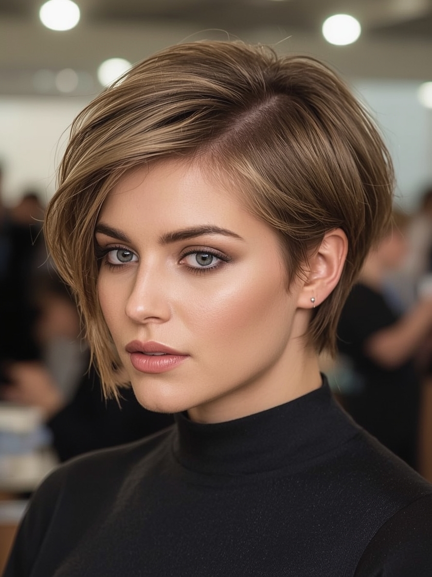 Short Haircuts For Thin Fine Hair The Side Swept Pixie