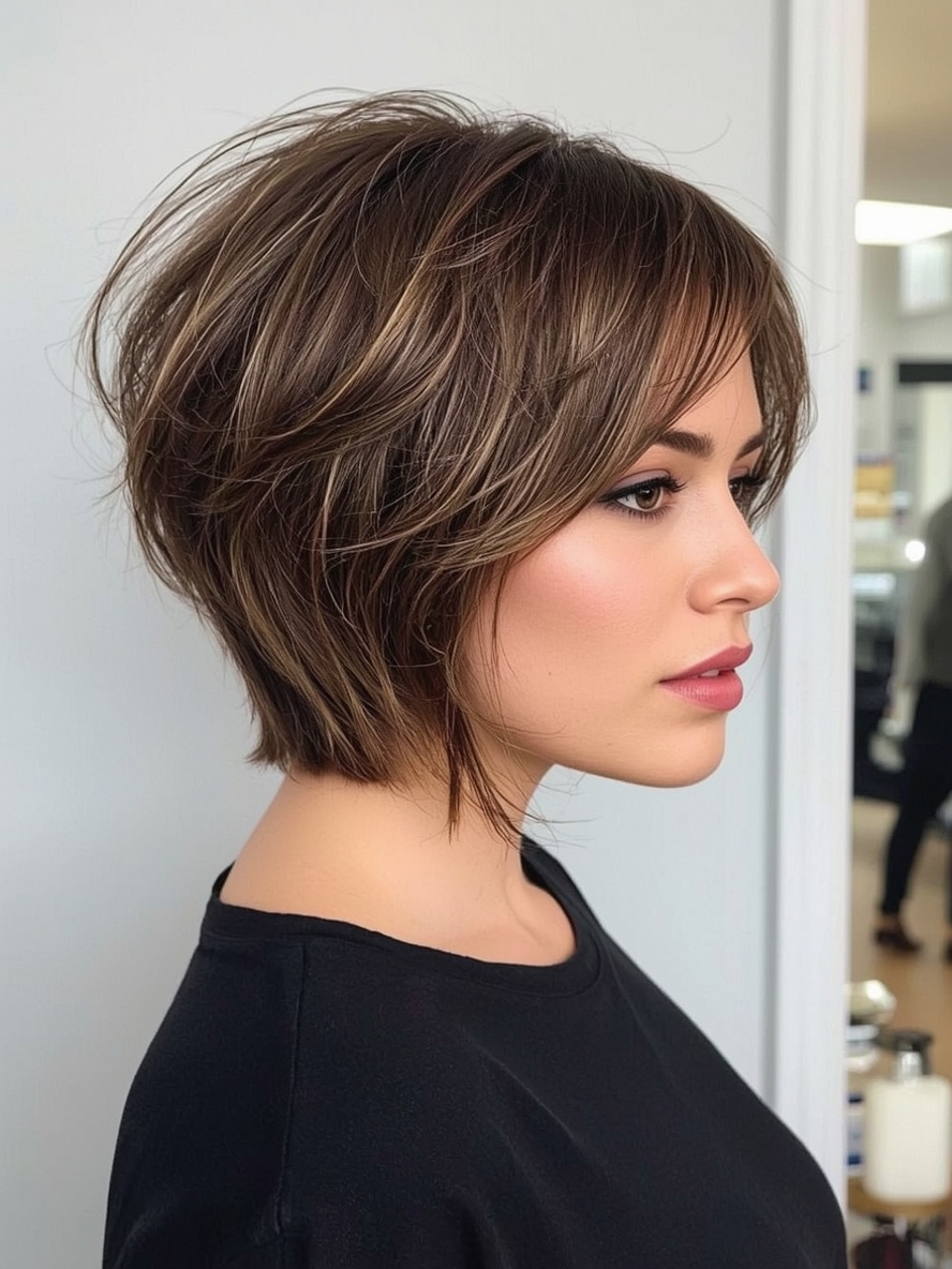 Short Haircuts For Thin Fine Hair The Stacked Bob