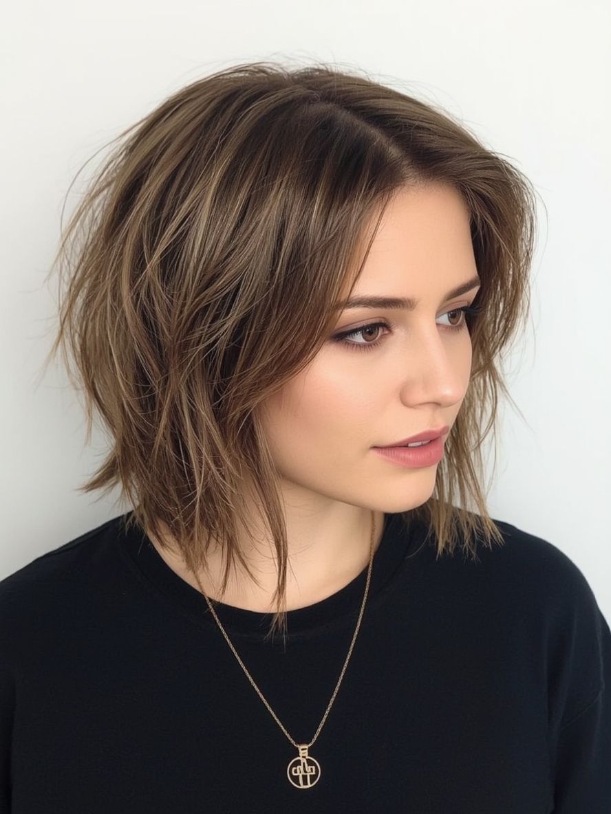 Shoulder Length Hairstyle For Thin Hair Fine Asymmetrical Bob