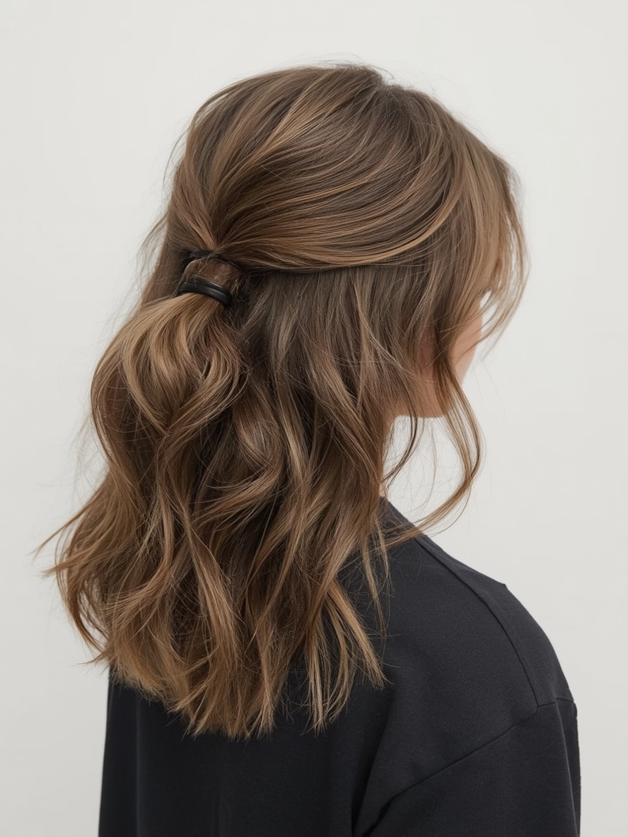 Shoulder Length Hairstyle For Thin Hair Fine Bubble Ponytail