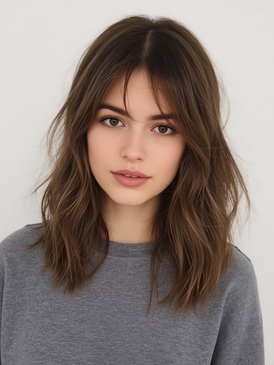 Shoulder Length Hairstyle For Thin Hair Fine Deep Side Part