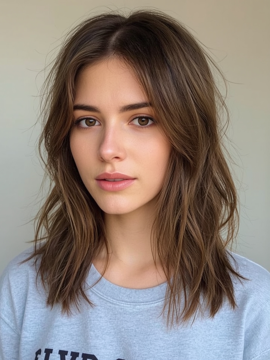 Shoulder Length Hairstyle For Thin Hair Fine Face Framing Layers