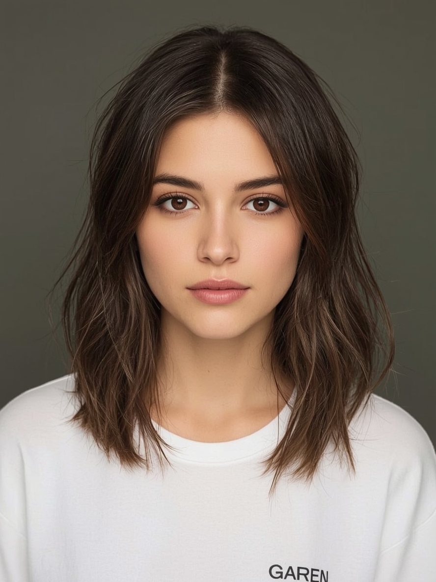 Shoulder Length Hairstyle For Thin Hair Fine One Length Cut with Defined Ends