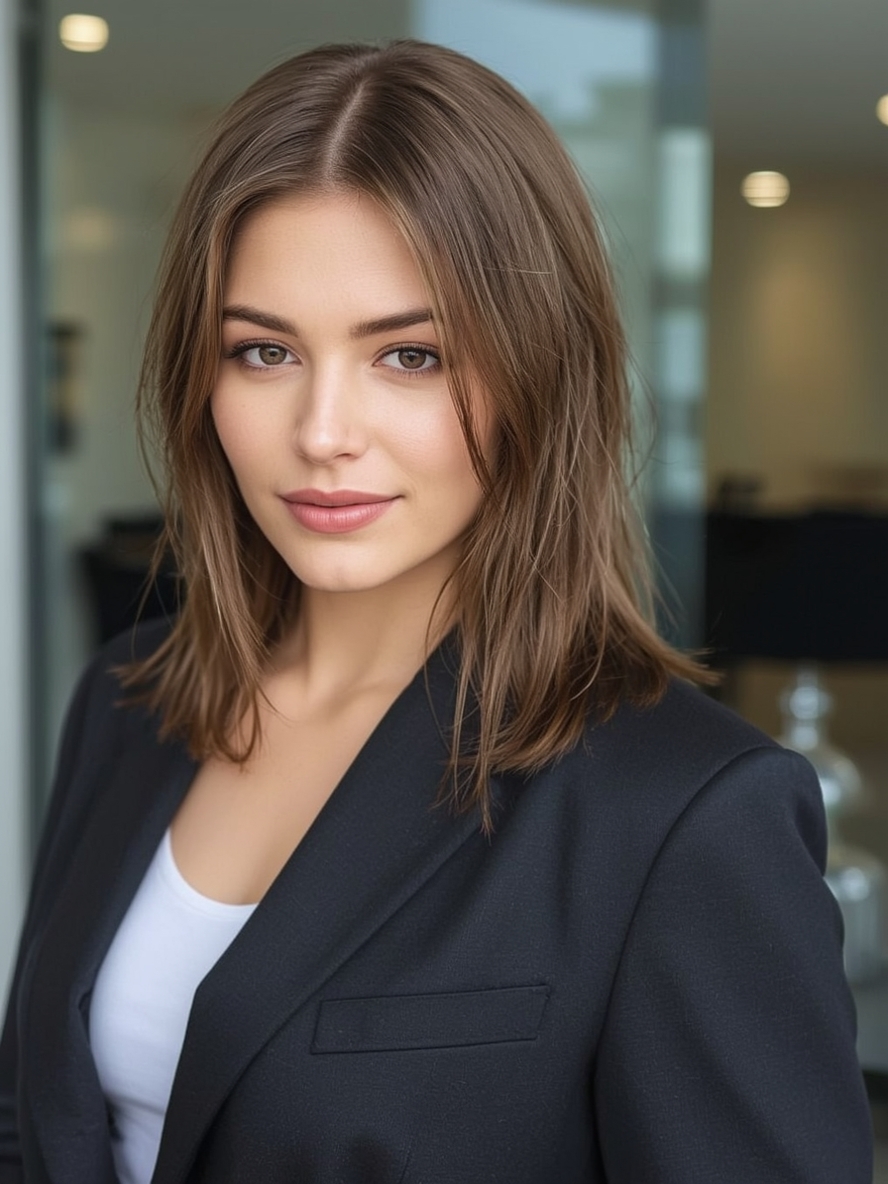 Shoulder Length Hairstyle For Thin Hair Fine Sleek and Straight