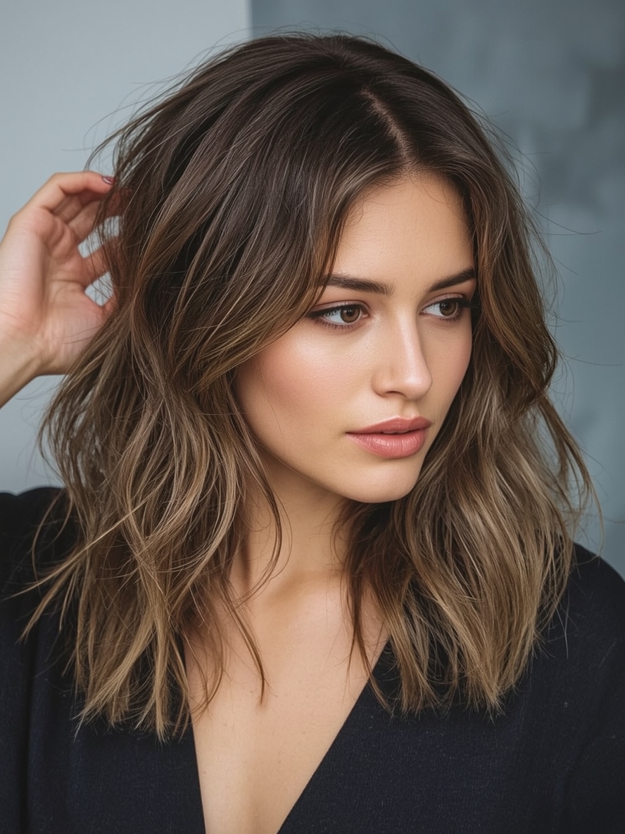 Shoulder Length Hairstyles For Thin Hair Fine Deep Side Part