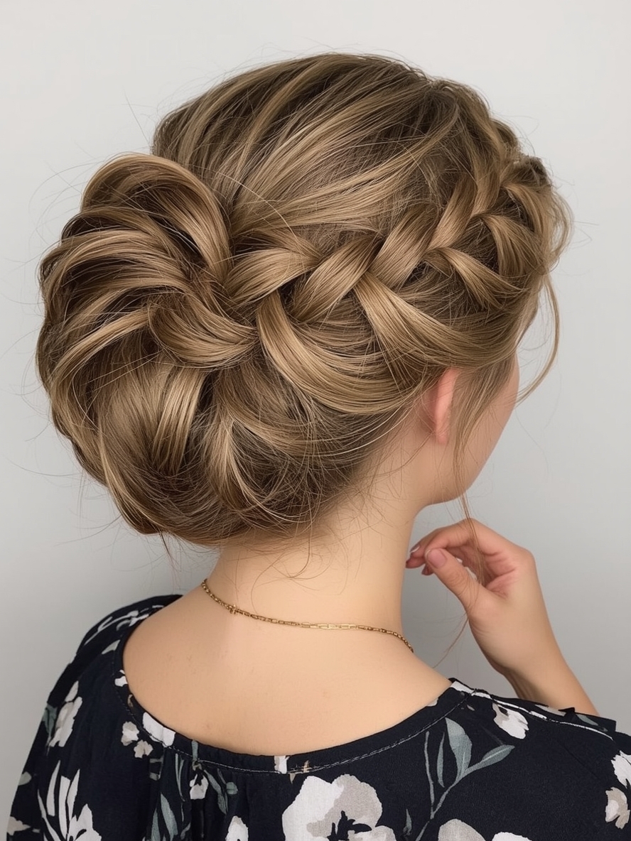 Teddy Bronde Crown Braid Updo