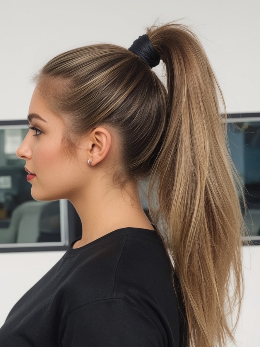 Teddy Bronde High Ponytail with Wrap