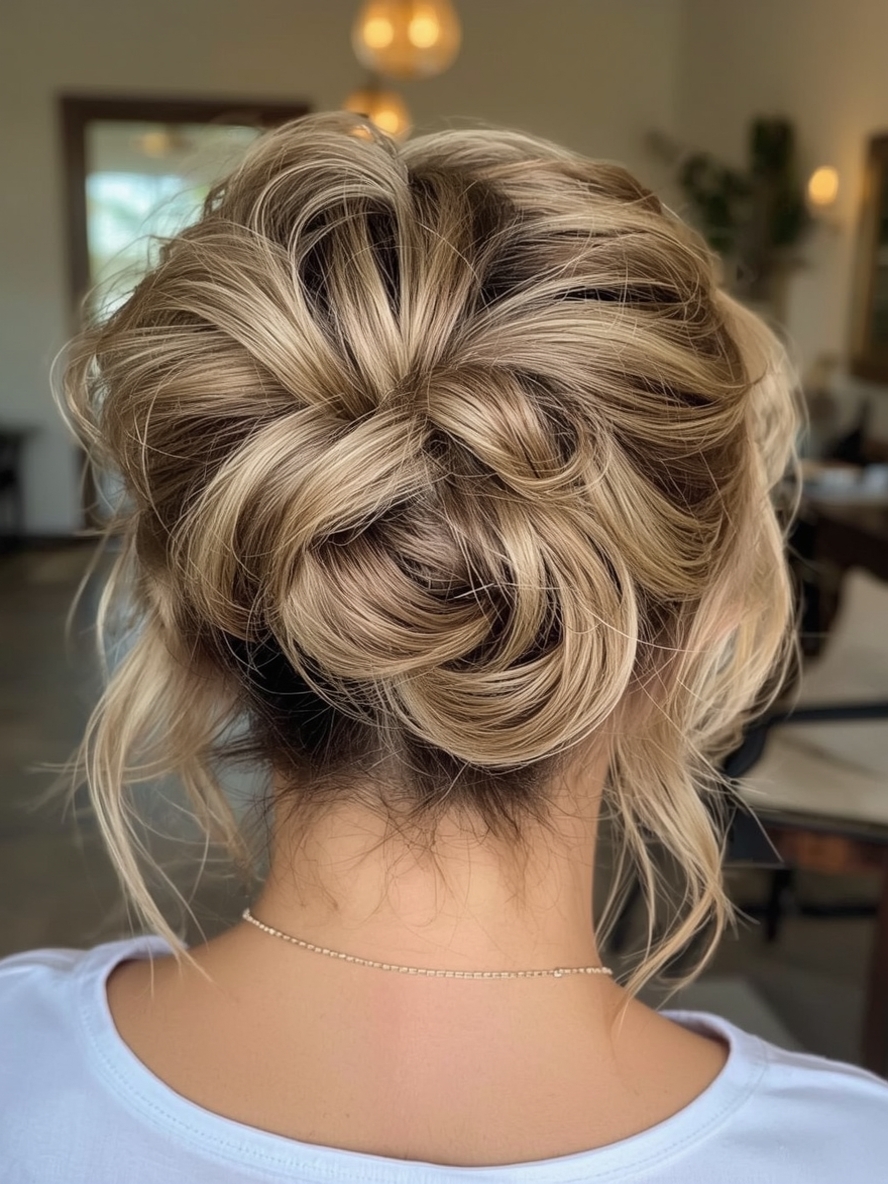 Teddy Bronde Knotted Half Updo