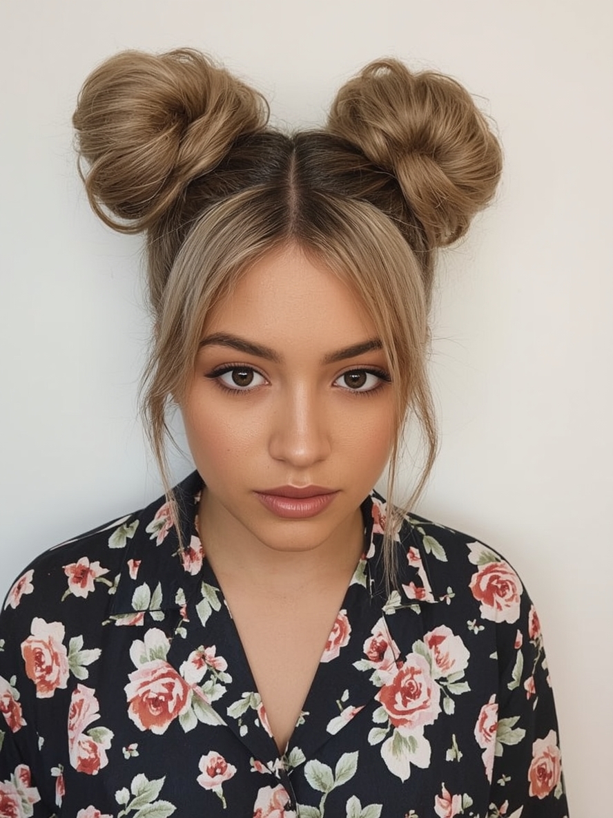 Teddy Bronde Space Buns