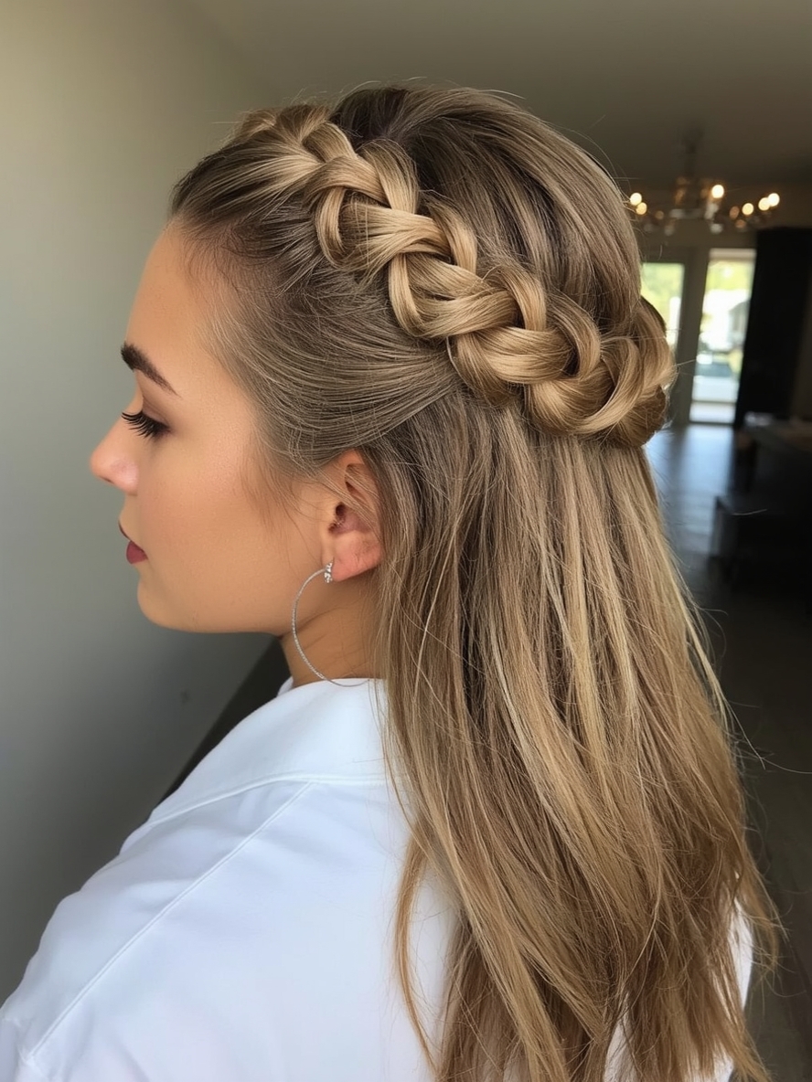 Teddy Bronde Twisted Crown Braid